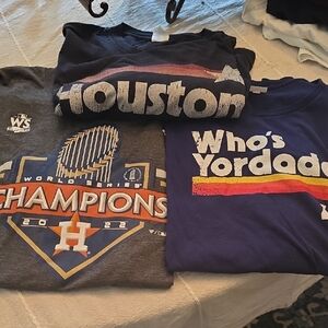 Lot Of 3 Houston Astros Themed T-Shirts - Adult XL